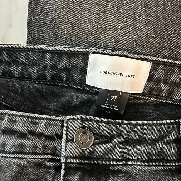 Current Elliott Cropped Bootcut Jeans Dark Cotton Stretch Front Patch Pocket 27 - Picture 3 of 9